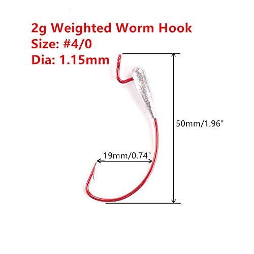 Mizugiwa Weighted Extra Wide Gap Hook Red (4/0 - 1/8 Oz, 25-Pack) #TOP1