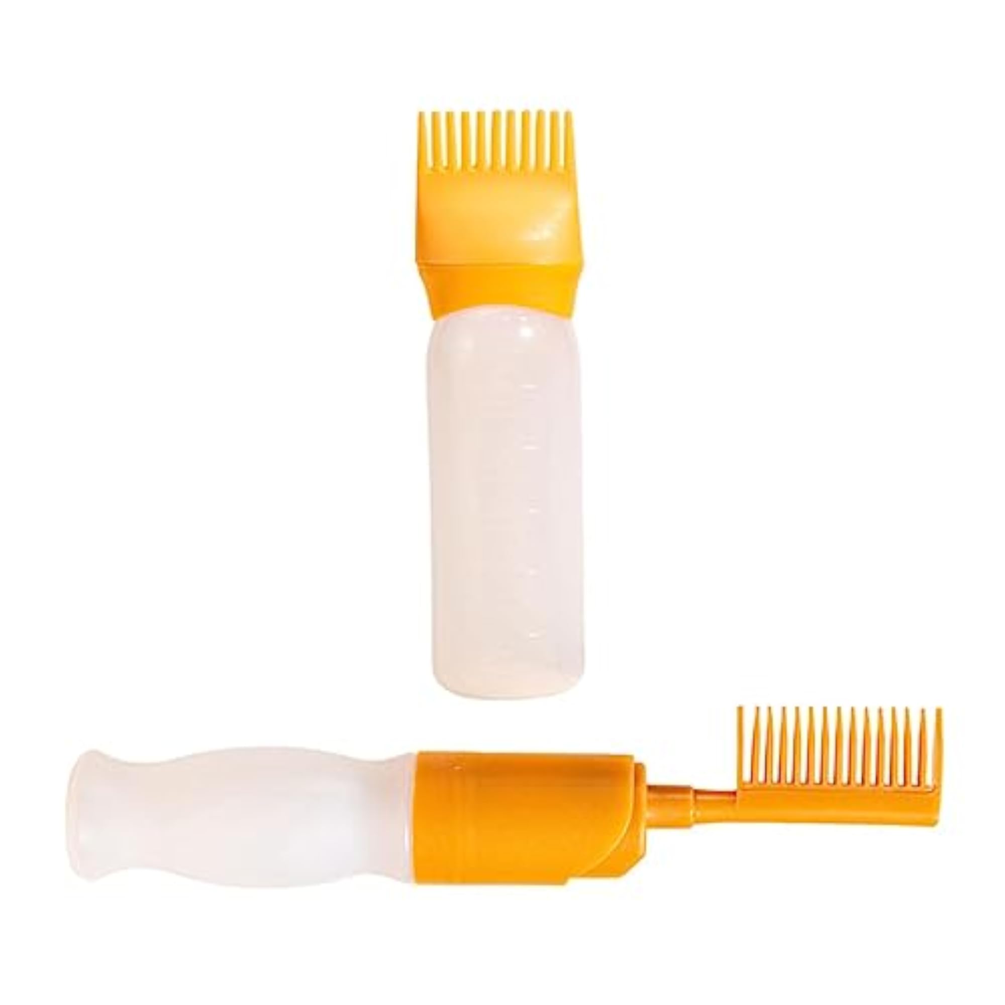 2X Root Comb Applicator Bottle 120ml Hair Dye Applicator Brush Yellow