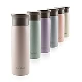 eppikan® eppiToGo Edelstahl Thermobecher- Isolierbecher, Kaffee-to-go Becher, 350 ml, 500 ml Travel Mug, Autobecher, auslaufsicher mit hygienischer 360°-Trinköffnung (Lavender Grey, 500 ml)
