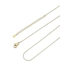 [FOCALOOK]ネックレスチェーンのみ レディース ステンレス 金属アレルギー対応 あずきチェーン 指輪用チェーン つけっぱなし 極細 ゴールド 1mm