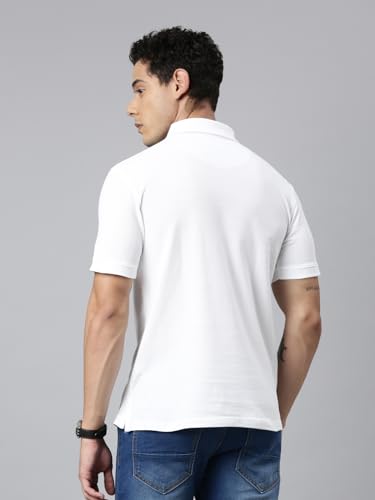 Image of Chennis Men Solid Polo Neck Pure Cotton T-Shirt