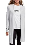 oodji Collection Damen Langer Verschlussloser Cardigan, Grau, DE 38 / EU 40 / M