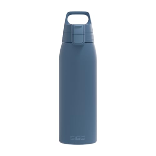 SIGG - Borraccia in acciaio inox - Shield One Deep Blue - Adatto per bevande gassate - A prova di perdite - Leggerissima - Senza BPA - Outdoor & Fitness - Blu - 1L