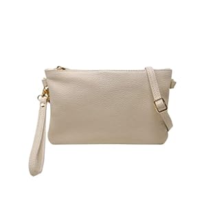 Mauro Pelletteria Clutch für Damen mit Schultergurt, elegante Damen-Tasche aus echtem Leder, weich, hergestellt in Italien, Clutch Handtaschen, Modell Mya