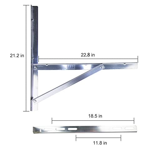 Image of Wall Mounting Bracket for 9000-36000 BTU Condenser,Ac Support Brackets Rust Free Stainless Steel for Mini Split Air Conditioner Heat Pump Systems. (Large(9000-36000BTU))