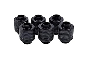 Alphacool 17228 Eiszapfen 13/10mm Compression Fitting G1/4 - deep Black Sixpack Water Cooling Fittings