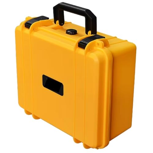 Wzxksoac Maleta Portátil de Plástico Rígido Grueso para Equipos, Caja de Herramientas, Caja de Instrumentos de Gran Capacidad con Esponja Amarilla.