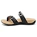 Athlefit Orthopedic Sandals for Women with Arch Support Adjustable Comfort Walking Orthotic Flip Flops Black Size 7