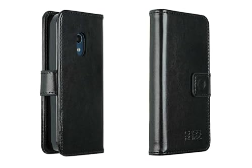 caseroxx Étui de protection à rabat pour Nokia 225 4G (2024), noir, avec compartiments pour cartes de crédit, fermeture magnétique, fonction support et...