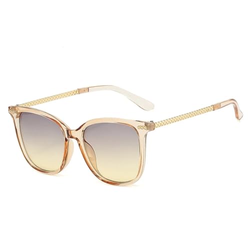 Lunettes de soleil UV400 pour femmes et hommes avec branches en métal