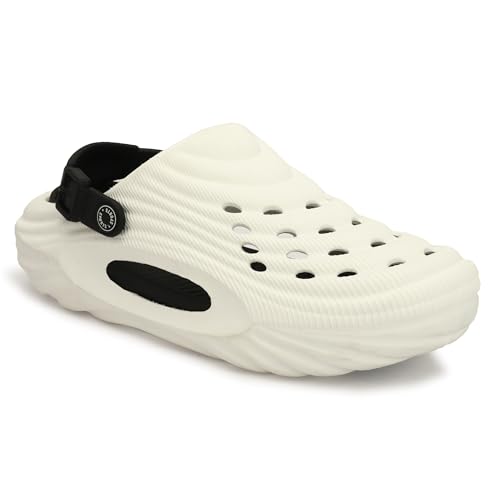 Image of Inklenzo Men's Sandals Clogs Mules for Men & Boys - CreamComfortable, Extra Soft, Lightweight, Non-Slip, Waterproof, Adjustable Back Strap, Stylish, Classic, Casual, Everyday Mules