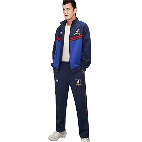Football Jacket Pants Suit Blue Soccer Track Lightweight Sports Tracksuit Training Sportswear Set Adult Size4