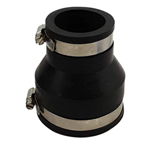 Air Aqua Flexible Gummireduzierung, Reduziermuffe, Rohrverbinder für PVC-Rohr, Flexible Muffe, Gummimuffe, Reduzierung, Manschette, Pool Verbindung, Reduzierstück (75 x 50 mm)