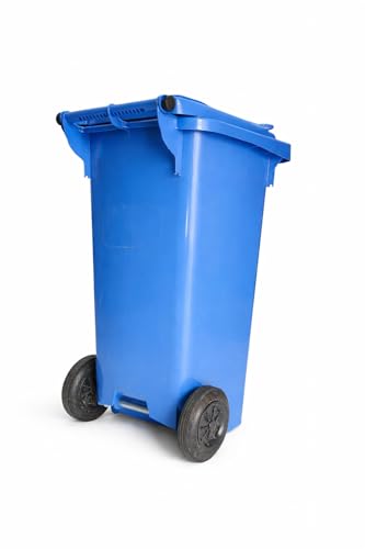 Image of OTTO Plastic Manual-Lift Garbage Waste Dustbin with Wheels 120 Ltr Blue