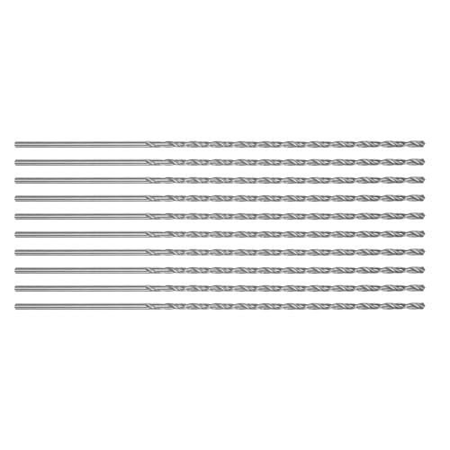4.0mm x 119mm Silver Ground Long Series Metal HSS Twist Drill Bits Pack of 10 by ADAM DEALS