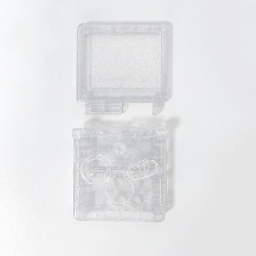 Image of Hzxkqmil Replacement Full Shell Case Kit for Gameboy Advance SP Console | Custom Transparent Housing DIY Clear Cover with Buttons Screws Repair Parts + Screwdrivers Tools for GBA SP (Clear Sparkle)