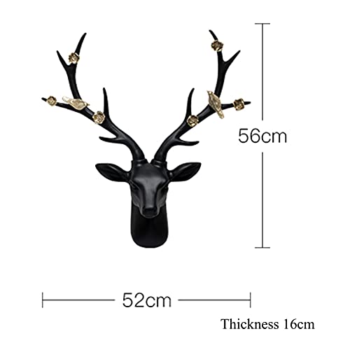 Sculpture Deer Head Wall Mount,Large Artificial Stags Head Deer Antlers Wall Decor,Faux Taxidermy Resin Wall Animal Head,Home Bedroom Corridor Deer Head Wall Decoration #TOP3