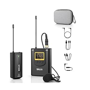 Ansteckmikrofon Kabellos für iPhone Android Smartphone Kamera- UHF Wiederaufladbar Lavalier Mikrofon Wireless mit 1 Sendern & 1 Empfänger zum Aufnehmen von Interviews YouTube Podcast Vlog – BALILA