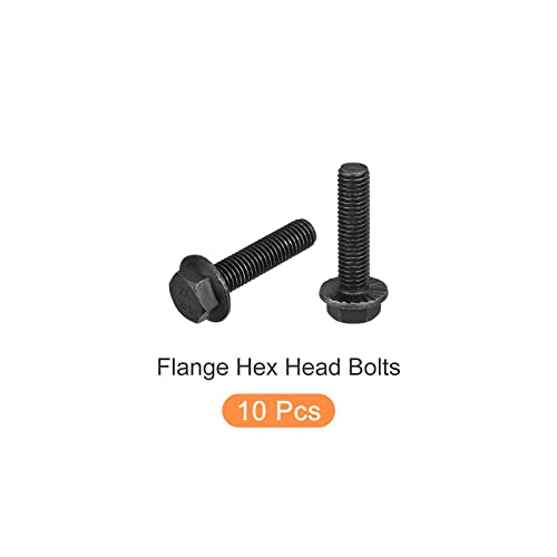 Image of METALLIXITY Flanged Hex Head Bolts (M10x40mm) 10pcs, Hexagon Serrated Flange Bolt Fully Thread Screw - for House Construction Hardware Fasteners