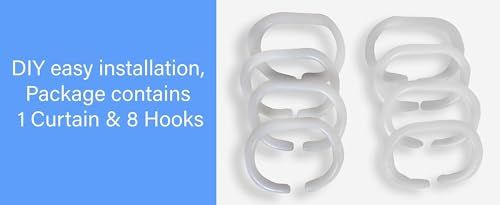 Image of Kuber Industries .30MM Pack of 1| Rings AC Curtain | PVC Door Window Curtain | Curtains for Door | Curtain for Bathroom | Waterproof Shower Curtain | 7 Feet| Transparent