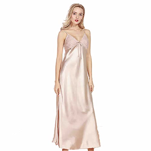 Vinmass Women Silky full Slips Sexy Lingerie V Neck Negligee Satin Long Slip Pajamas Sexy Nightwear Spaghetti Strap Lounge Nightgowns, M-3XL