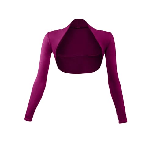 Glamexx24 Bolero para Mujer de Manga Larga, Elegante Chaqueta de Hombro, Chaqueta Corta, Cárdigan con Encogimiento, Cárdigan Ligero para Vestido para Fiestas