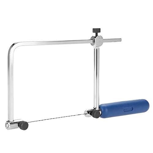 Ejoyous Laubsäge, Verstellbare Laubsägen für Holz, Metall und Kunststoff, 15 cm, 6 Teeth, 6 Stück Spiralsägeblätter, Naturholzgriff, Silberblatt, Jigsaw