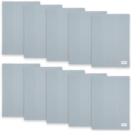 Image of Comfy Cubs Baby Burp Cloths Set (Pack of 10) - Large, 6-Layer, Ultra Absorbent 100% Cotton for Infant Spit-Up, Drool, and Messes - Soft, Gentle, Thoughtful New Born Baby Gifts, Pacific Blue