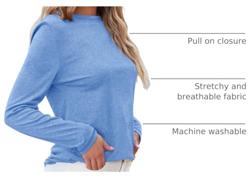 Image of AUTOMET Women's Long Sleeve Crewneck Shirts Casual Basic Tops