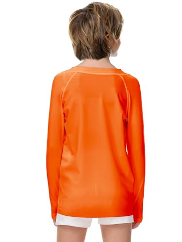 Image of Remimi Kids Long Sleeve Fishing Shirts Boys Tie Dye Rash Guard Sand Protection Orange Uv Shirt 7-8Y