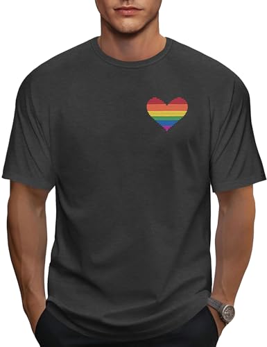 Image of Ithalt Pride Tank Top for Women LGBT Rainbow Flag Shirt Love Heart Graphic Tee Lesbian Gay Pride Sleeveless Vest