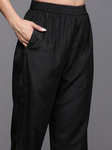 Image of Libas Embroidered Georgette Straight Kurta With Trouser and Dupatta