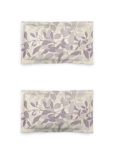 Image of DDECOR Live Beautiful 100% Compact Combed Cotton Leaves King Flat Bedsheet with 2 Pillow Covers | Rotary Print 145TC | Perfect for Everyday Bedroom Use | Cresta Collection | 2.24 x 2.54 M|Lilac Purple