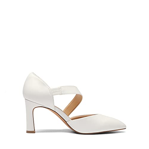 DREAM PAIRS Women's High Heels Comfortable Work Pumps,White-Pu,6 - image 3