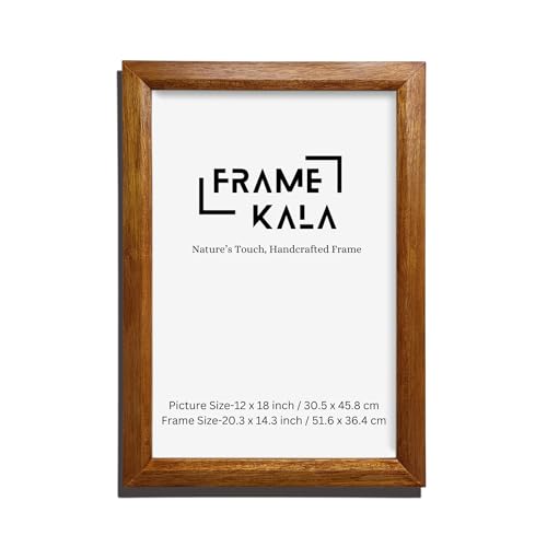 Image of Handmade Vintage Golden Oak Wooden Photo Frame, 12 x 18-inch Display for any Artwork, Picture, Wall, Home and Office Decor, A3 Display Size