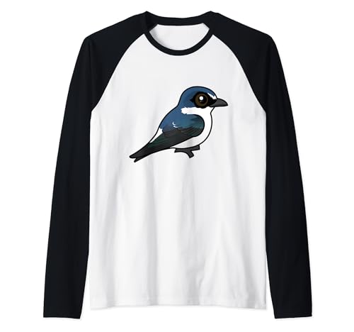 Cute Cartoon White-rumped Swallow Birdorable Bird Species Raglan Baseball Tee