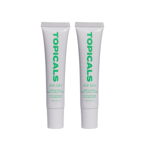 Topicals Slick Salve Mint Glossy Lip Balm | Soothes Discomfort, Strengthens Barrier and Provides Lasting Hydration & Relief | Vegan, Paraben-Free Formula with Hyaluronic Acid and Ceramides