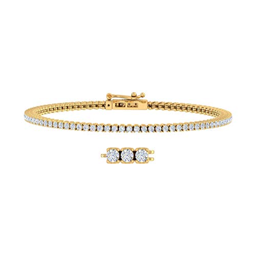 Image of 2 Carat Natural Diamond Tennis Bracelet for Women in 10K Gold in 7.5 Inch