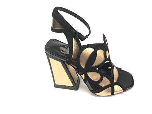 EXE Art. Dominic-440 - Sandalias de tacón alto negro y rosa envejecido Negro Size: 36 EU