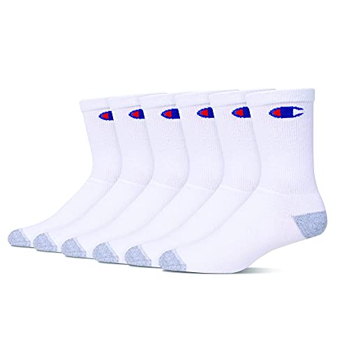 Champion mens Men's Socks, White, 6 US