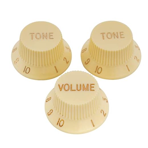 Musiclily Pro Pulgadas Tamaño Botones de Potenciómetros Strat 2 Tono 1 Volumen Perillas Set para Guitarra Eléctrica USA Fender Stratocaster, Crema
