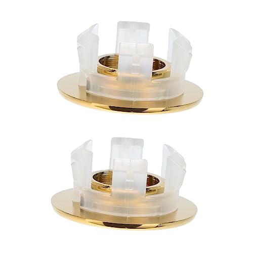 POPETPOP Anneau de Trop-Plein en Cuivre Doré Brossé, Accessoire Lavabo Standard, Remplaçant Trop-Plein Évier, Lot de 2 Pièces, Installation Solide pour Salle de Bain