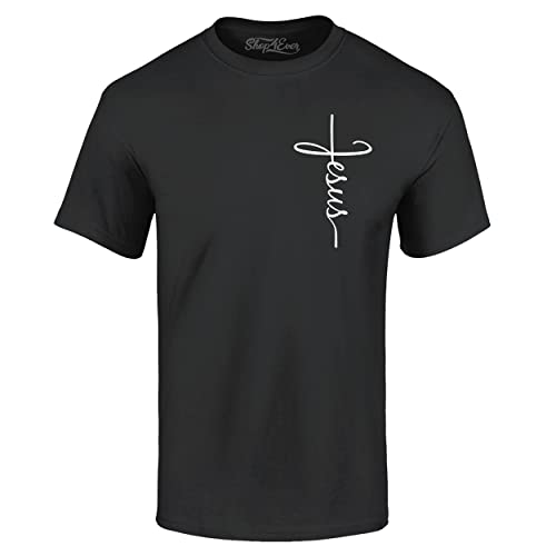 T-shirt Jésus Cross Cursive Script noir XXL shop4ever en coton confortable