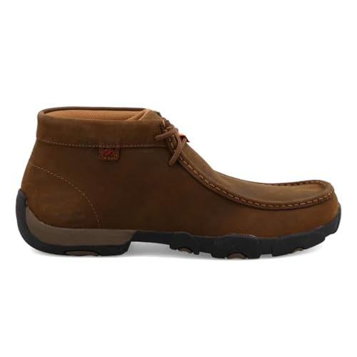 Image of Twisted X Men's Work Chukka Driving Moc, Moc Toe, Distressed Saddle (Electrostatic Dissipative), 10.5 M