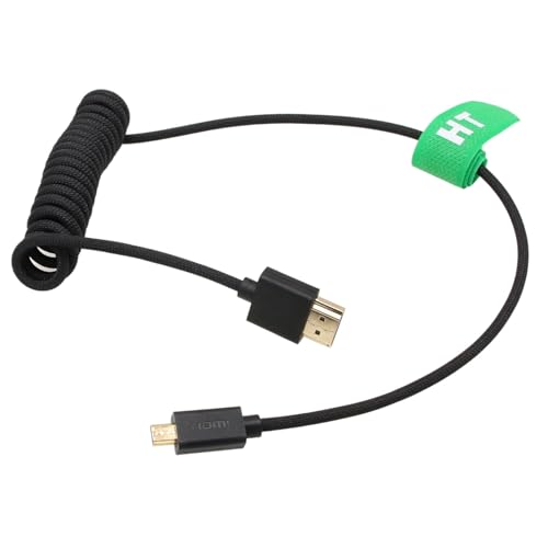 Image of HangTon Micro HDMI to HDMI 4K 8K 60p Cable for Canon R6 R6II R5C R5 R10 R7 Sony ZVE-10 A7C A7R IV III A7S2 Lumix S5 S9 GH4 Camera Feelworld Portkeys ATOMOS Ninja V Ultra SmallHD Monitor, Type A D 50cm