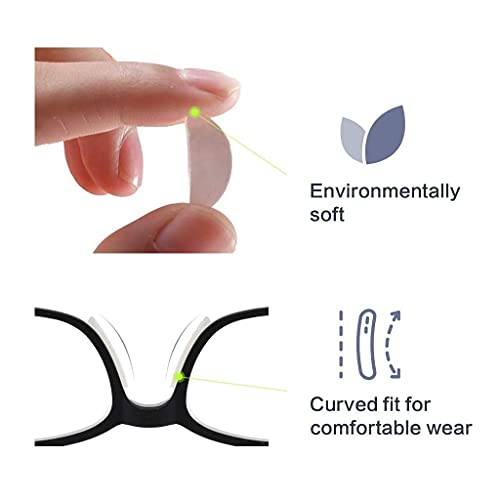 Lot de 12 Paires de Coussinets de Nez pour Lunettes Autocollantes en Silicone Souple antidérapant (1.5 mm Transparent) - Image 5