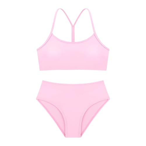 Image of Weixinbuy Girls Swimsuits Bikini Set Kids Bathing Suit Bikini Top Bottom 2Pcs Teen Girls' Swimwear Set