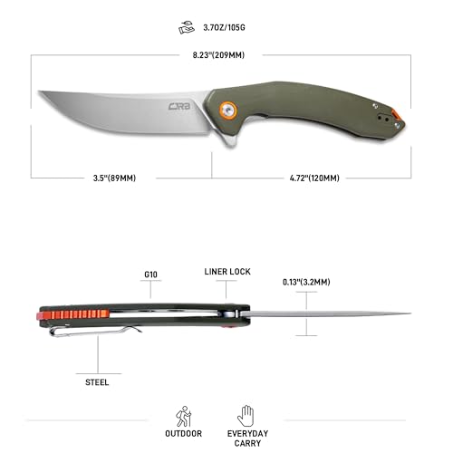 Image of CJRB CUTLERY Folding Knife Gobi (J1906) AR-RPM9 Steel G10 Handle EDC Knife Pocket Knife for Men Green Handle