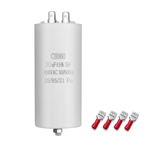 CBB60 450V 30UF 50/60HZ Kondensator,Einsteckkondensator,Starterkondensator,Motorkondensator,Geeignet für Pumpen,Rasenmäher und andere elektrische Geräte (vier Anschlüsse senden)