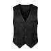 xoxingysm Mens Suit Vest Business Formal Dress Vests for Men Solid Color Button Down Casual Wedding Party Tuxedo Waistcoat Black